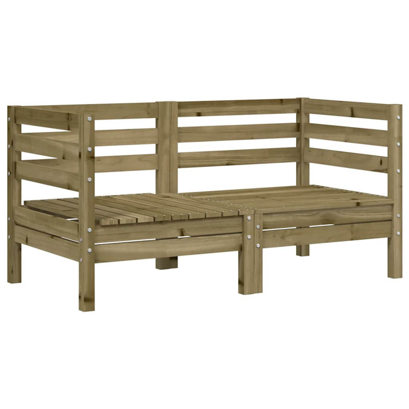 Fynn 63.5cm Wide Wood Patio Sectional, Dark Brown