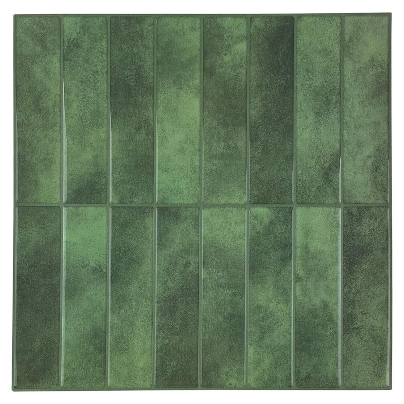 Tuile de dosseret en gel pelez et collez, carreau de mosaïque de dosseret 12 po x 12 po (ensemble de 10), Vert Séfrou