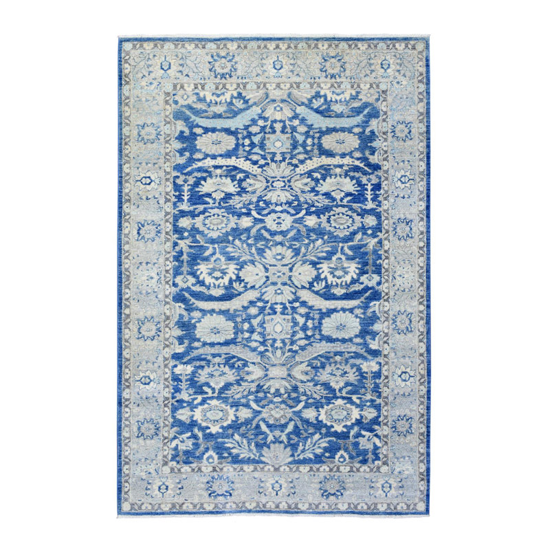Tapis unique noué à la main nouvel âge 5 pi 10 po x 9 pi 1 po Vallory