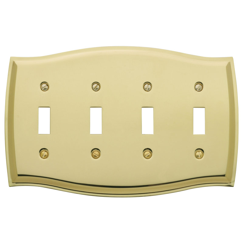 Colonial 4-Gang Toggle Light Switch Wall Plate, Satin Nickel