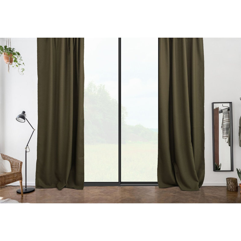 Room Darkening Single Curtain Panel, 260cm W x 350cm H, Mahogany