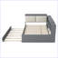 Lit plateforme en bois avec lit gigogne, tablettes et tête de lit-58003818