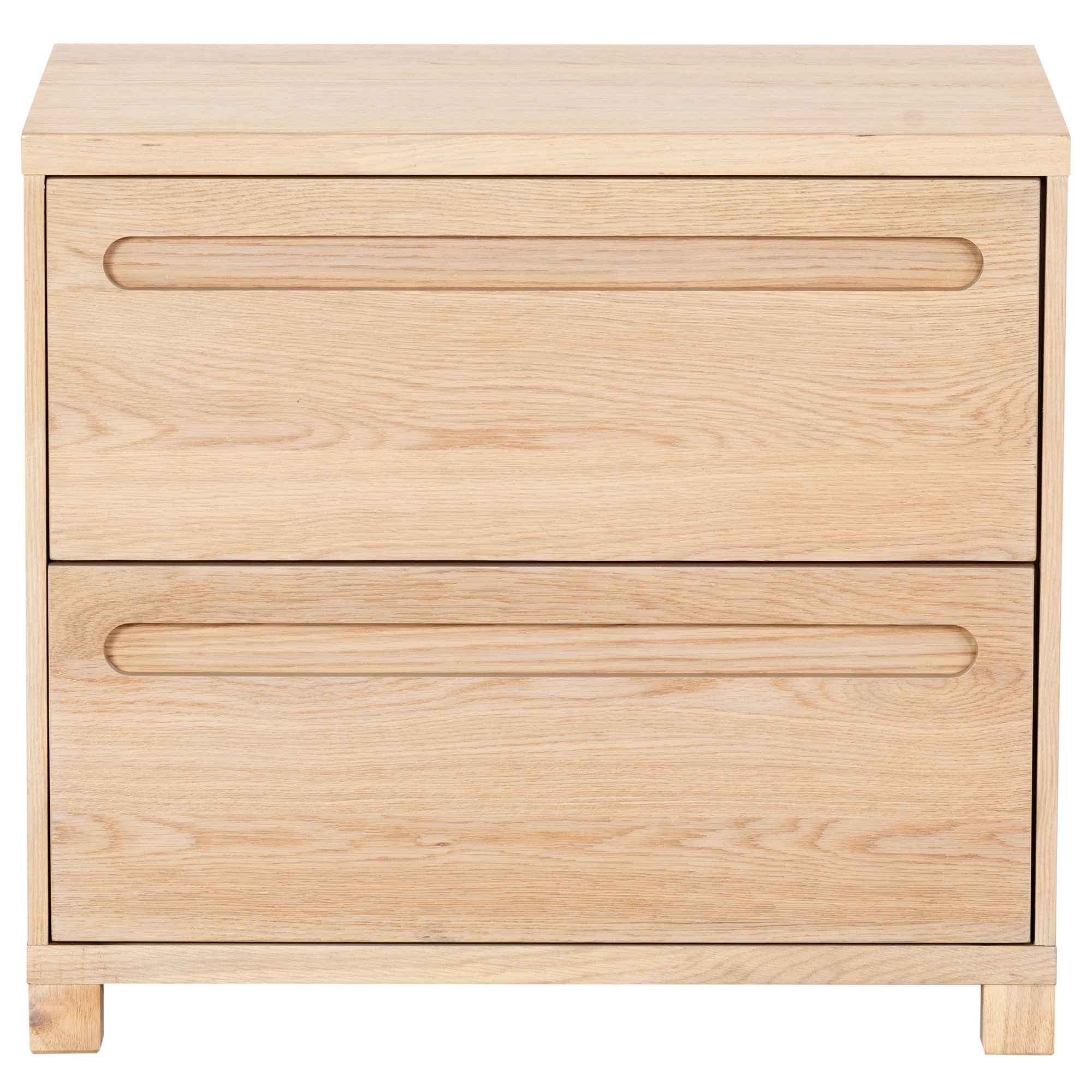Lesheka 2 Drawer Wood Nightstand, Oak