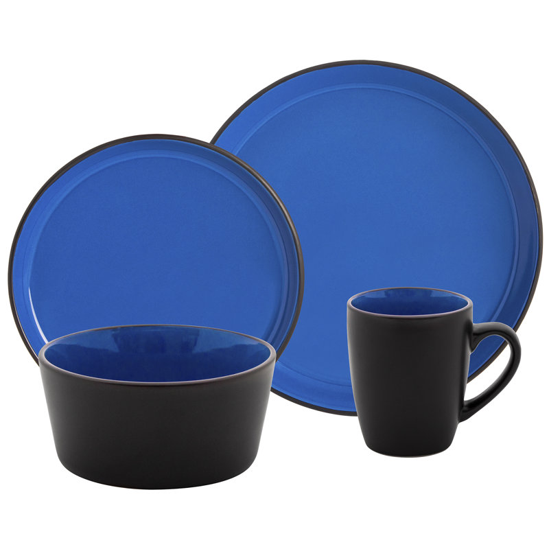 Service de vaisselle en grès Safdie & Co. Inc. - Service pour 4, Bleu