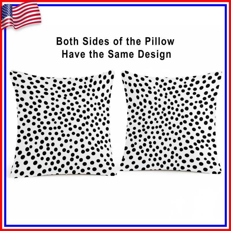 Coussin décoratif à pois, 26 po x 26 po