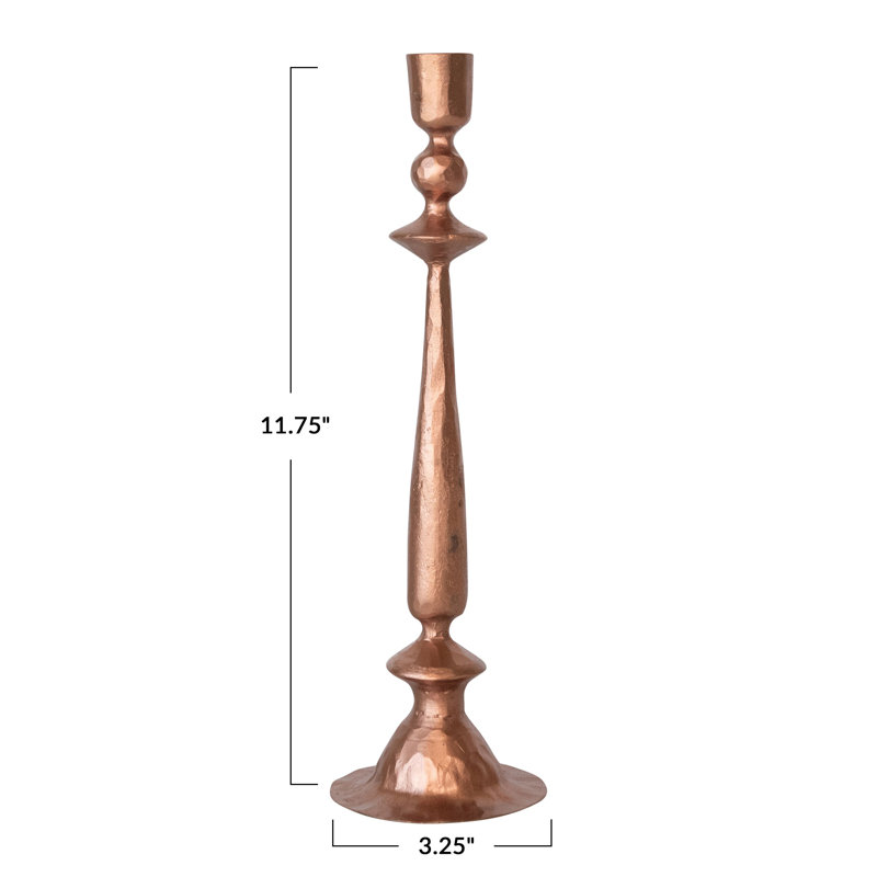 Round Hand-Forged Cast Metal Taper Holder
