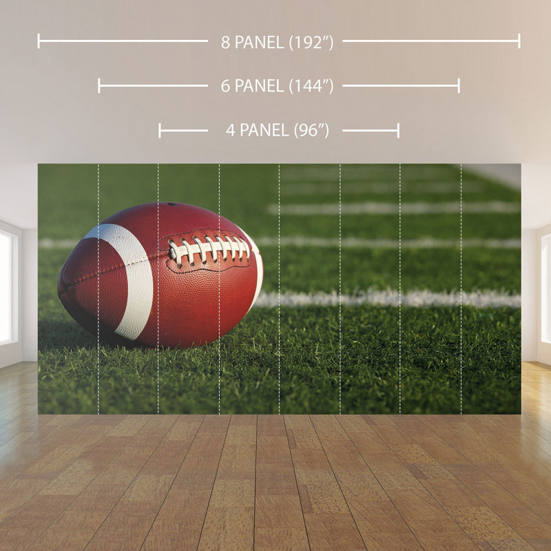 Panneau de papier peint adhésif Thorgund Football, L 100,08 po x l 96 po