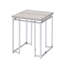 Table de bout en chêne naturel et chrome avec base en métal