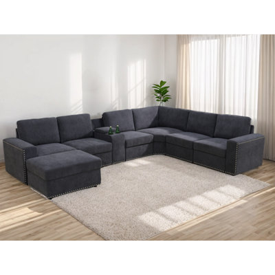 Upholstered L-Shaped Sectional Reversible