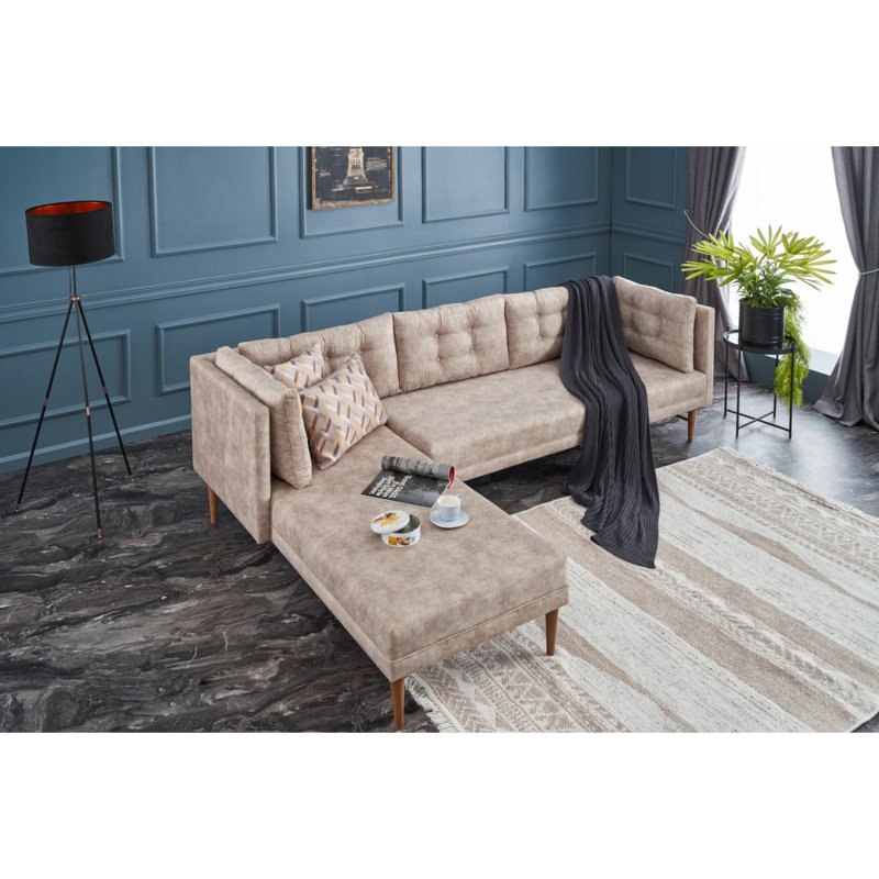 Canapé modulaire Edony, 100 % polyester crème