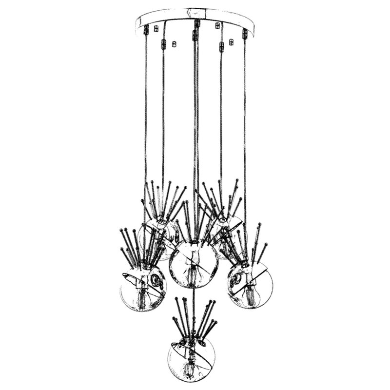 Lustre en grappe à 6 lumières