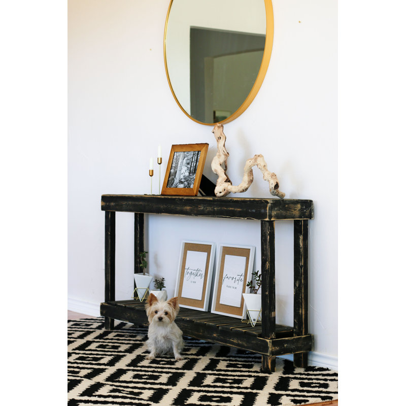 60'' Solid Wood Console Table, Black