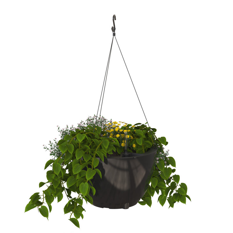Pot à fleurs suspendu Wetumka, Noir, 1