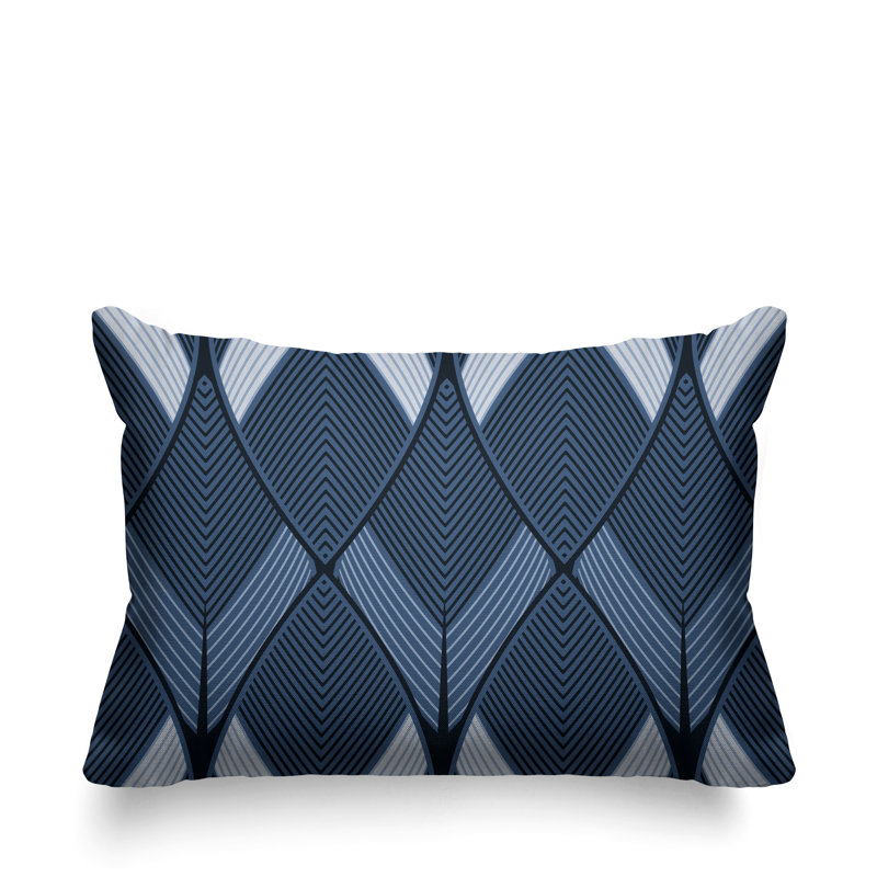 Coussin décoratif intérieur / extérieur Abstract Leafs, Ardoise