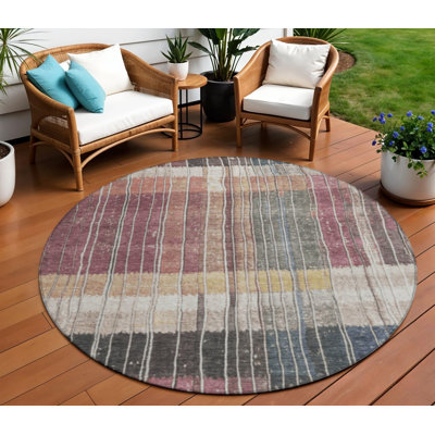 Tapis intérieur lavable rayé 8 pi