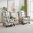 29.16" Wide Floral Print Upholstered Push Back Recliner With Classic Wing Back(Set of 2)-208082410