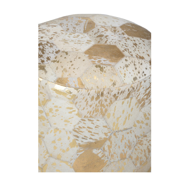 Lux Round Leather Pouf