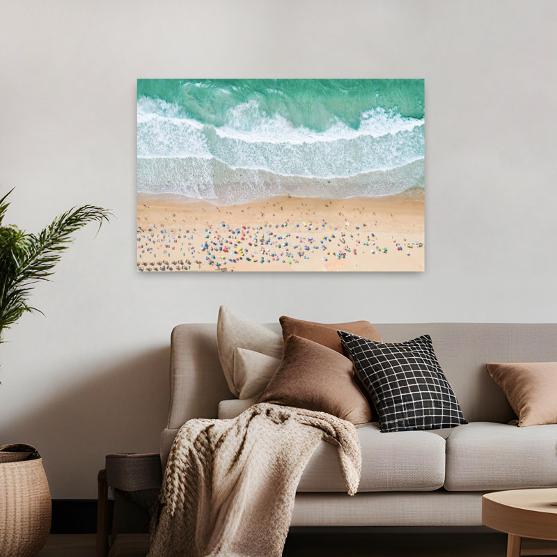Art contemporain plage aérienne, 32" H x 48" W