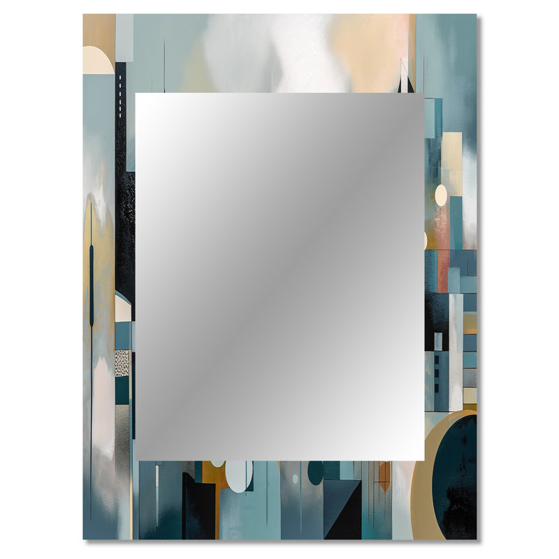 Transcending Reality III - Landscapes Mirror, Blue Decorative Wall Mirror, Printed Metal Art, 40" x 30"