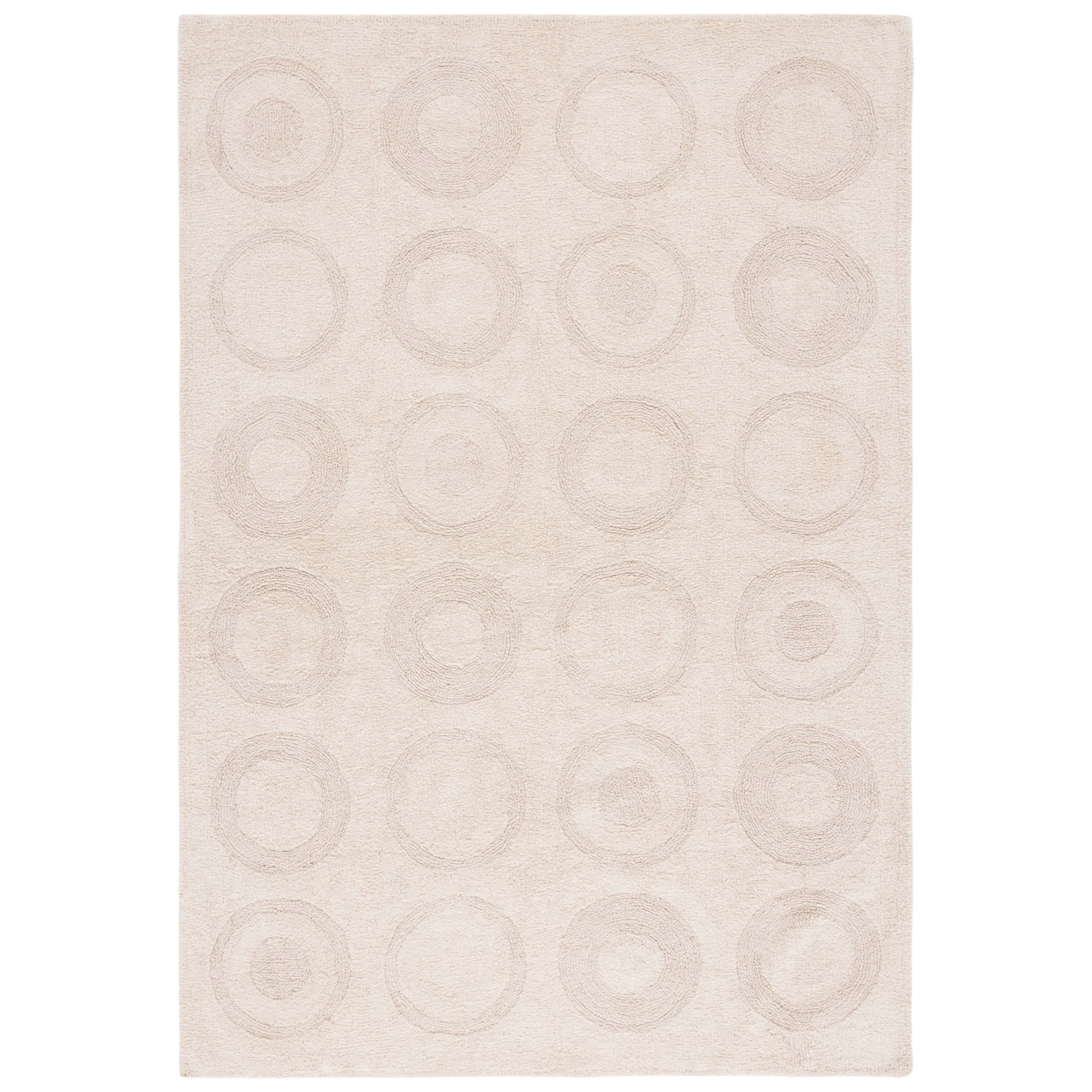 Mullen Handmade Recycled Cotton Ivory Rug, Rectangle 4' x 6'