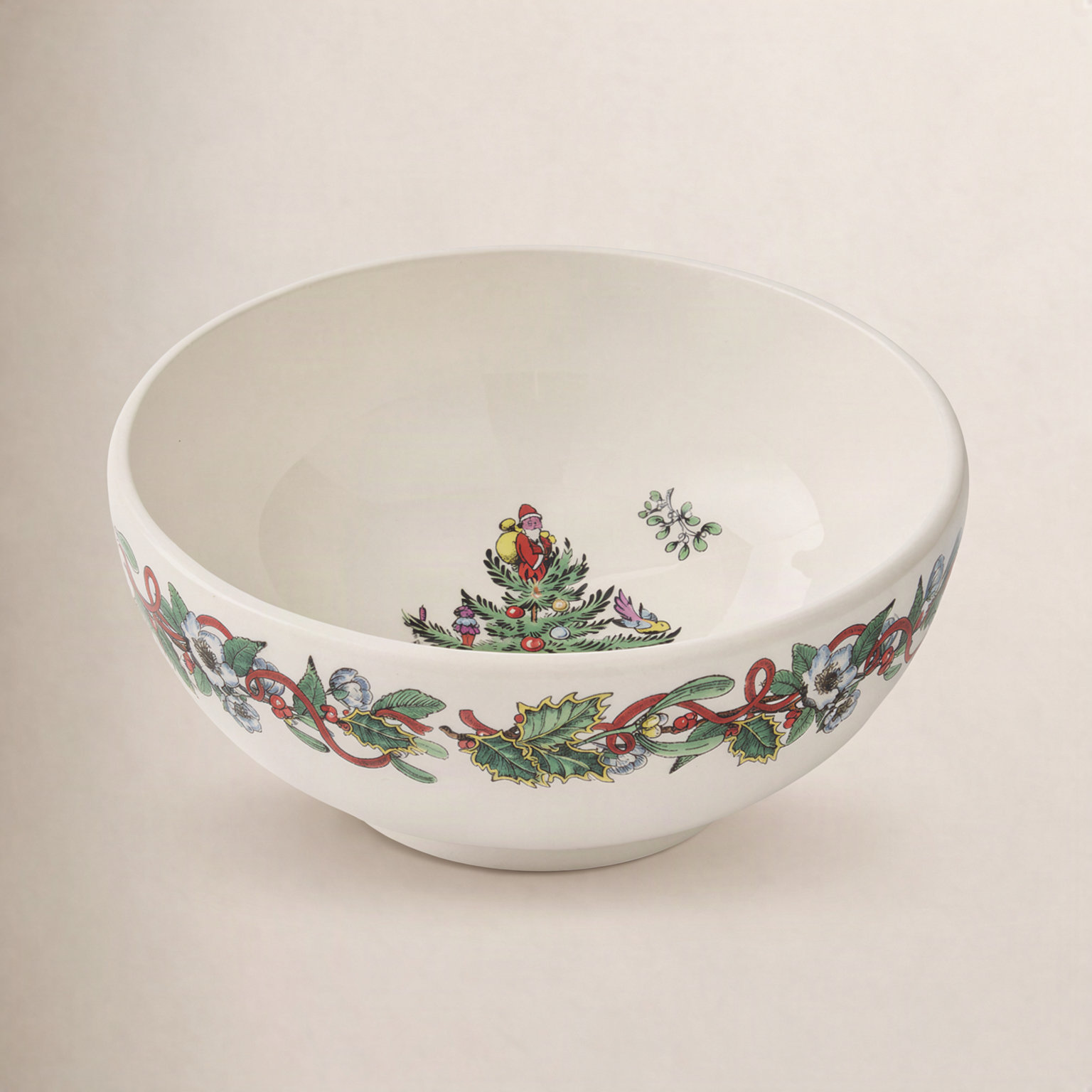 Christmas Wreath Earthenware Dessert Bowl