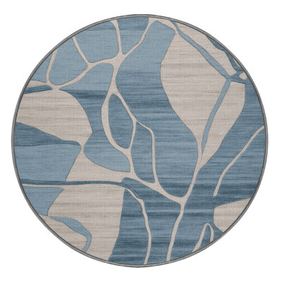 Machine Washable Abstract Gray Area Rug