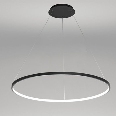 Stockham 1-Light Circle Chandelier Round Kitchen Island Pendant Remote Dimmable