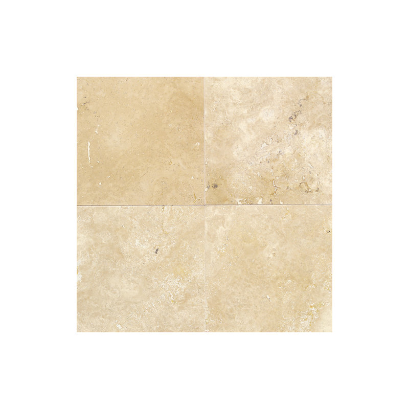Travertine Collection 16" x 16" Natural Stone Field Tile in Durango