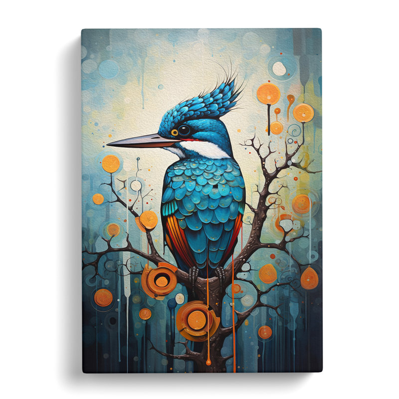 Kingfisher Dadaism - Wrapped Canvas, 60cm H x 40cm W x 3cm D
