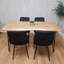 Wooden Dining Table and 4 Velvet Chairs - Stylish Dining Room Furniture-506185431-536578835