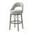 Swivel Bar Height Bar Stools, Comfortable Velvet Upholstered Chairs with Rubberwood Frame and Legs, 360° Swivel, Modern Design for Kitchen or Home Bar, Grey, set of 2