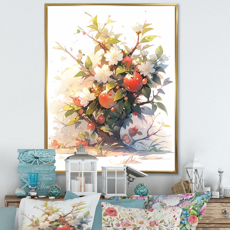 «A Gardens Flower Grace II», reproduction sur toile, Cadre flottant doré, H 32 po x l 24 po x P 1 po