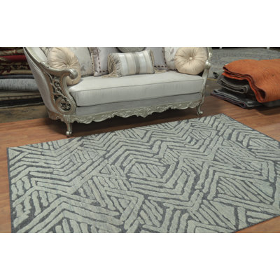Tapis indien moderne en laine 6 x 8