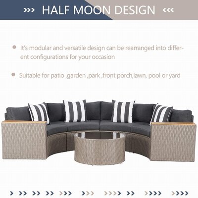 Longshore Tides Damien 5 - Person Outdoor Seating Group with Cushions ...