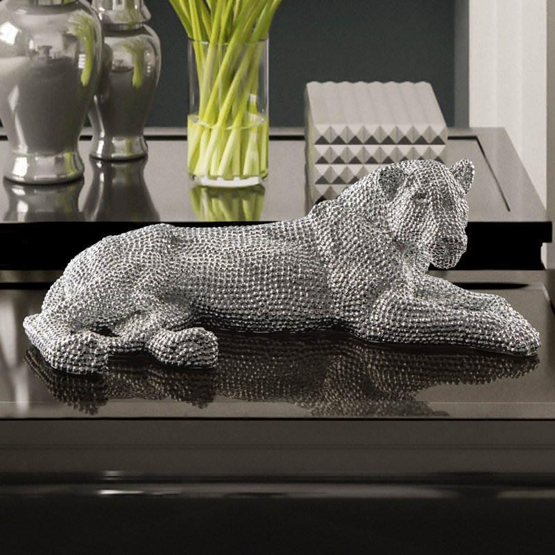 Thacher Animals Statue, 22cm H x 64cm W x 32cm D, Silver