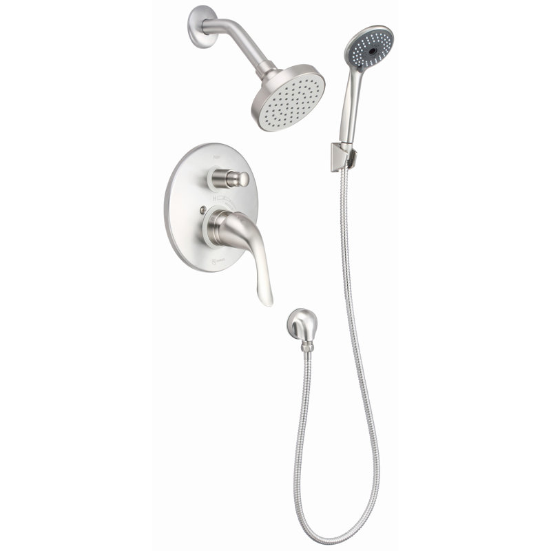 Castille Diverter Shower with Rough in-Valve, Nickel brossé