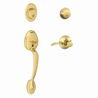 Handleset with Double Cylinder Deadbolt and Door Knob and Rosette