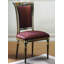 Muslin Upholstered Solid Back Side Chair Red