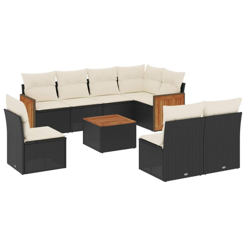 Grand canapé modulaire en rotin PE Vidaxl