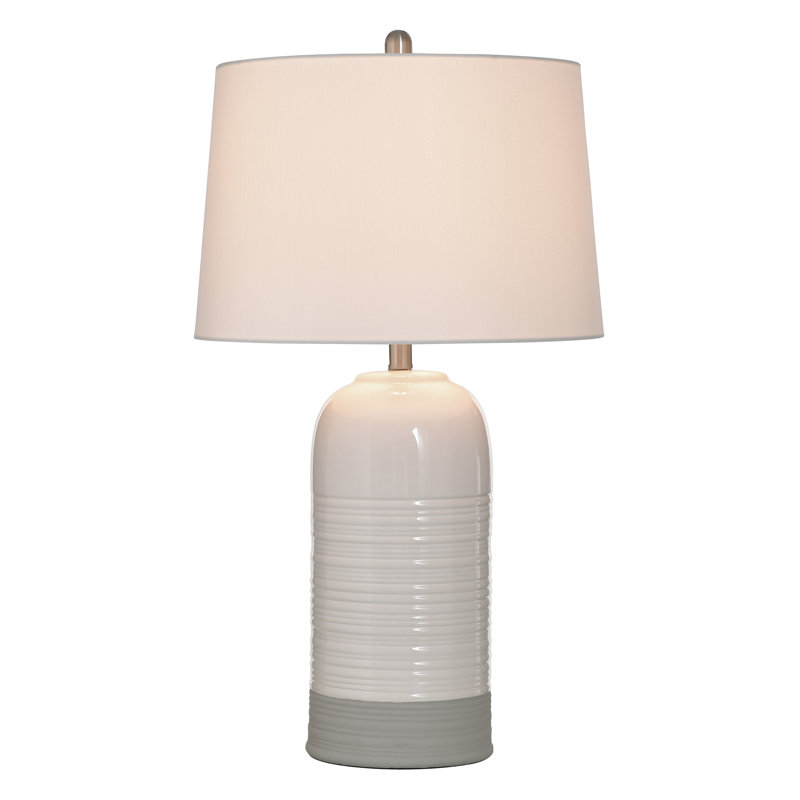 Lampe de table en céramique - abat-jour blanc cassé