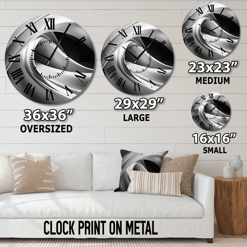 Horloge murale Silver Speed Fractal Wave II, Médium