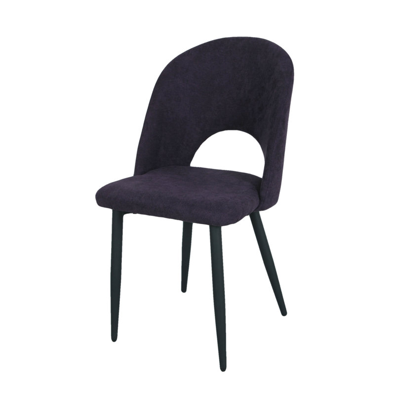 Chaise avec accoudoirs en tissu Brianne, Aubergine