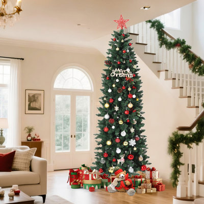 Arbre de Noël 7,5 pi, arbre à crayons artificiel, assemblage facile, décoration de Noël pour les fêtes à la maison