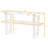 Narrow Console Table with Marble Effect Top, Retro Entryway Table with Open Shelf,Antique White