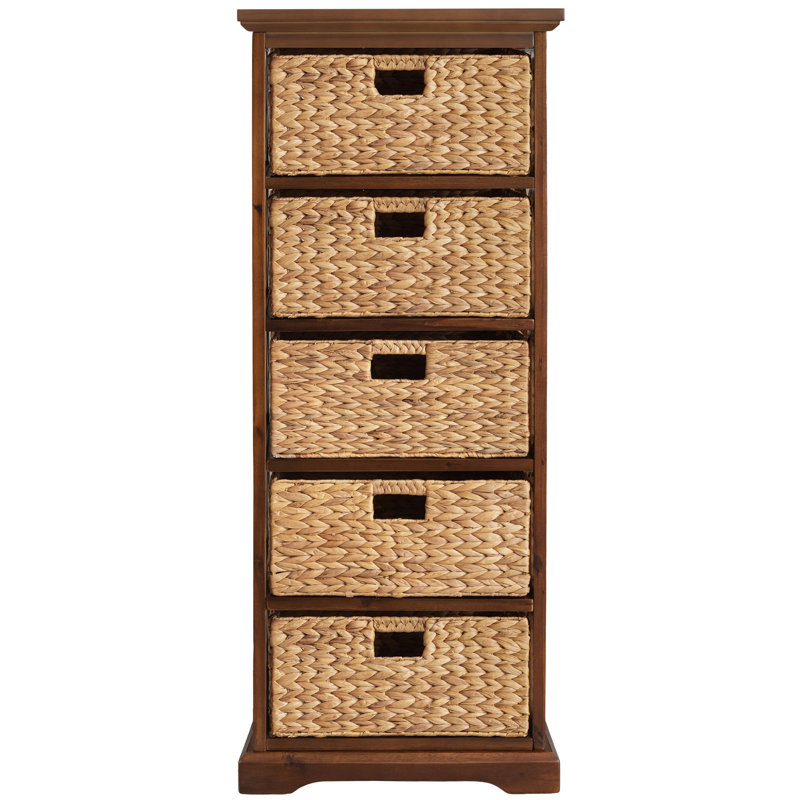 Lefkowski 5 Drawer Storage Drawers, Walnut