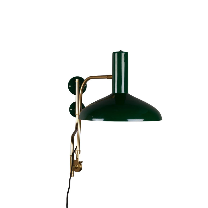 Devi Iron Plug-in Swing Arm Sconce, Green