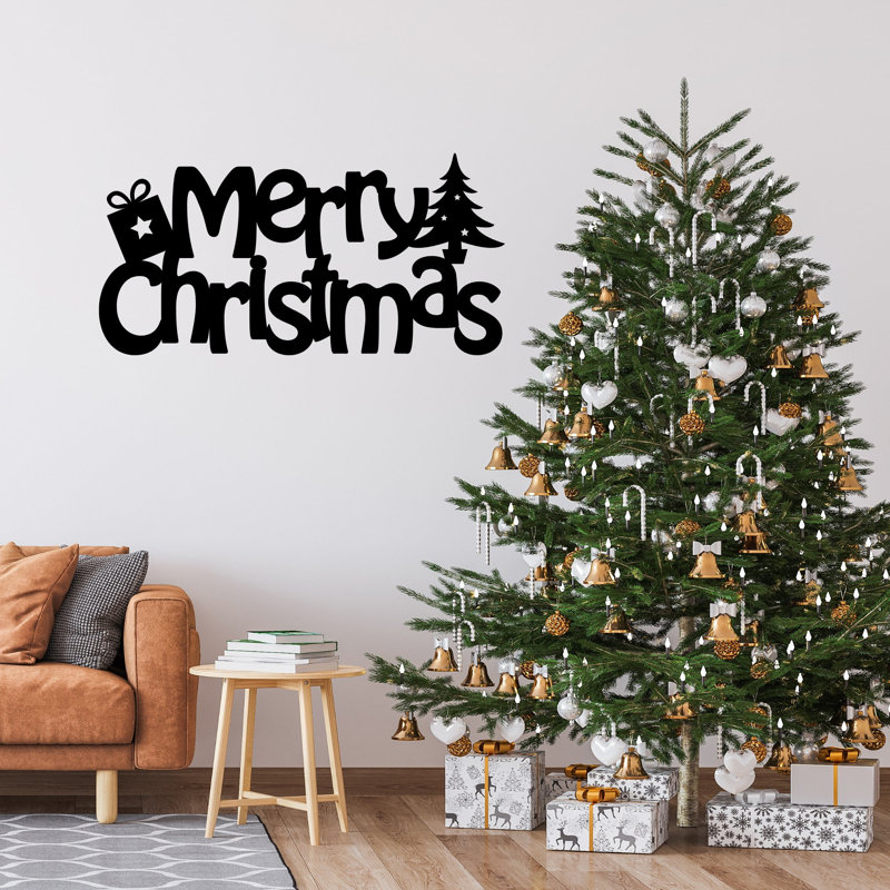 Plaque murale Merry Christmas, H 12 po x l 24 po x P 0,1 po