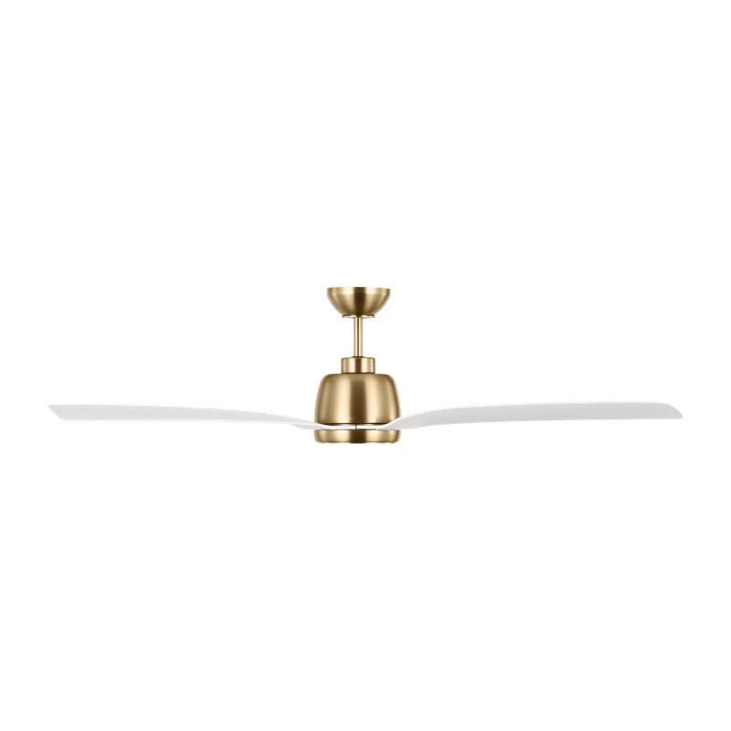 Carly LED Downrod Ceiling Fan, Satin Brass, 15.40" H x 60" W x 60" D, White