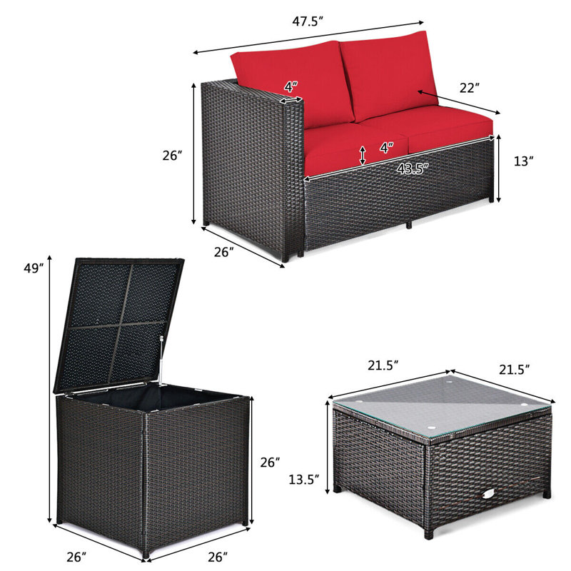8 - Person Patio Conversation Set with Cushions