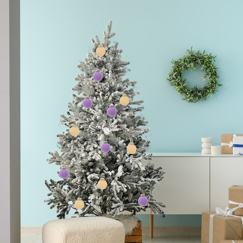 12 PCS Velours Boules De Noël Arbre De Noël Décoration Suspendue., A